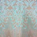 Stretch Sequins Damask Fabric