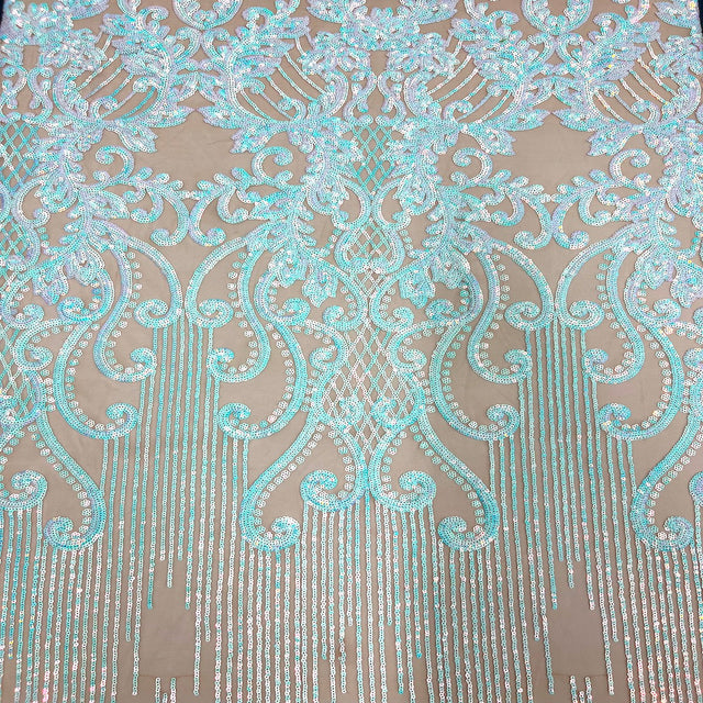 Stretch Sequins Damask Fabric