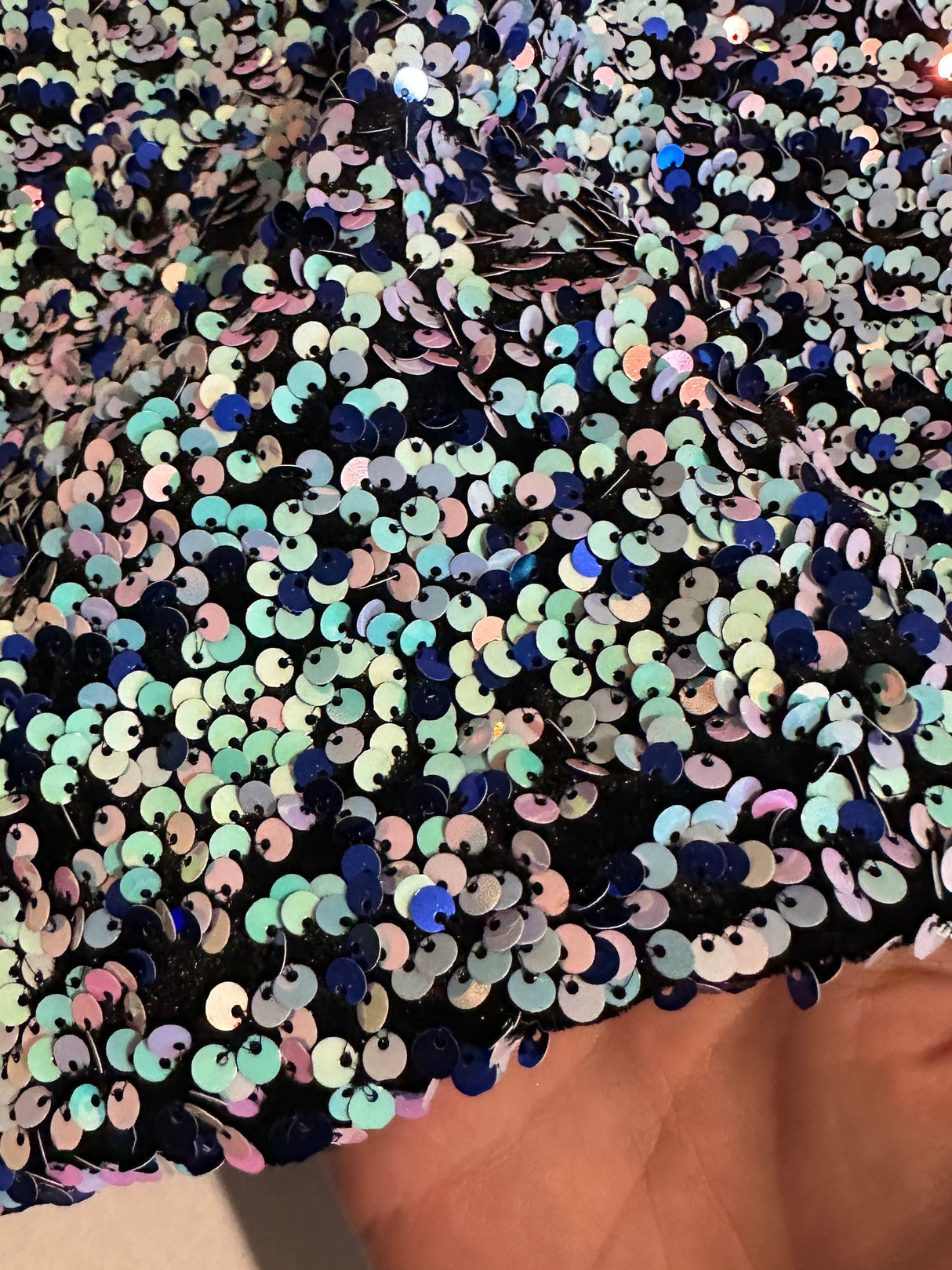 Stretch Sequin on Velvet Mermaid Blue