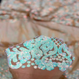 Stretch Sequins Damask Fabric