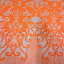 Stretch Sequins Damask Fabric