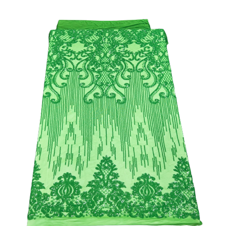 Stretch Sequins Damask Fabric