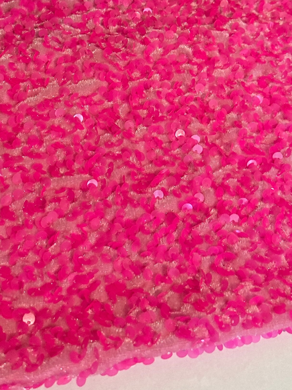 Sequin Velvet Neon Pink