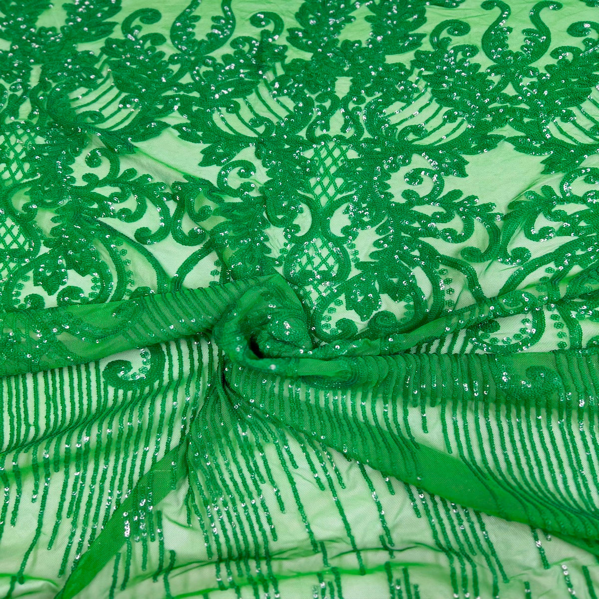 Stretch Sequins Damask Fabric