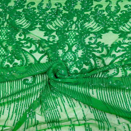 Stretch Sequins Damask Fabric