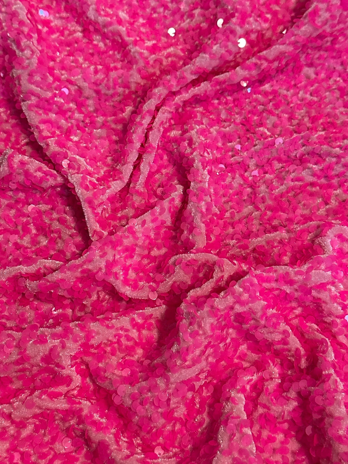 Sequin Velvet Neon Pink