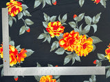 1 Yard Techno Crepe Knit Floral Pattern Fabric Soft Stretchy Polyester 60 Inch Width