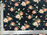 1 Yard Techno Crepe Knit Fabric Floral Pattern Soft Stretch 60 Inch Width