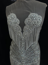 Silver Rhinestone Bodice Applique