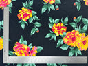 1 Yard Techno Crepe Knit Floral Pattern Fabric Soft Stretchy Polyester 60 Inch Width