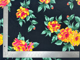 1 Yard Techno Crepe Knit Floral Pattern Fabric Soft Stretchy Polyester 60 Inch Width