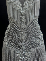 Silver Rhinestone Bodice Applique