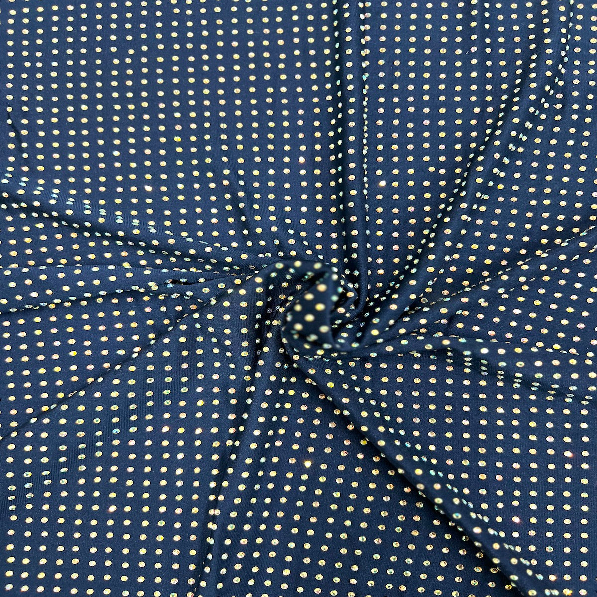 Iridescent AB Rhinestone Spandex Fabric - 85% Polyester 15% Spandex, 54" Width (1 Yard)