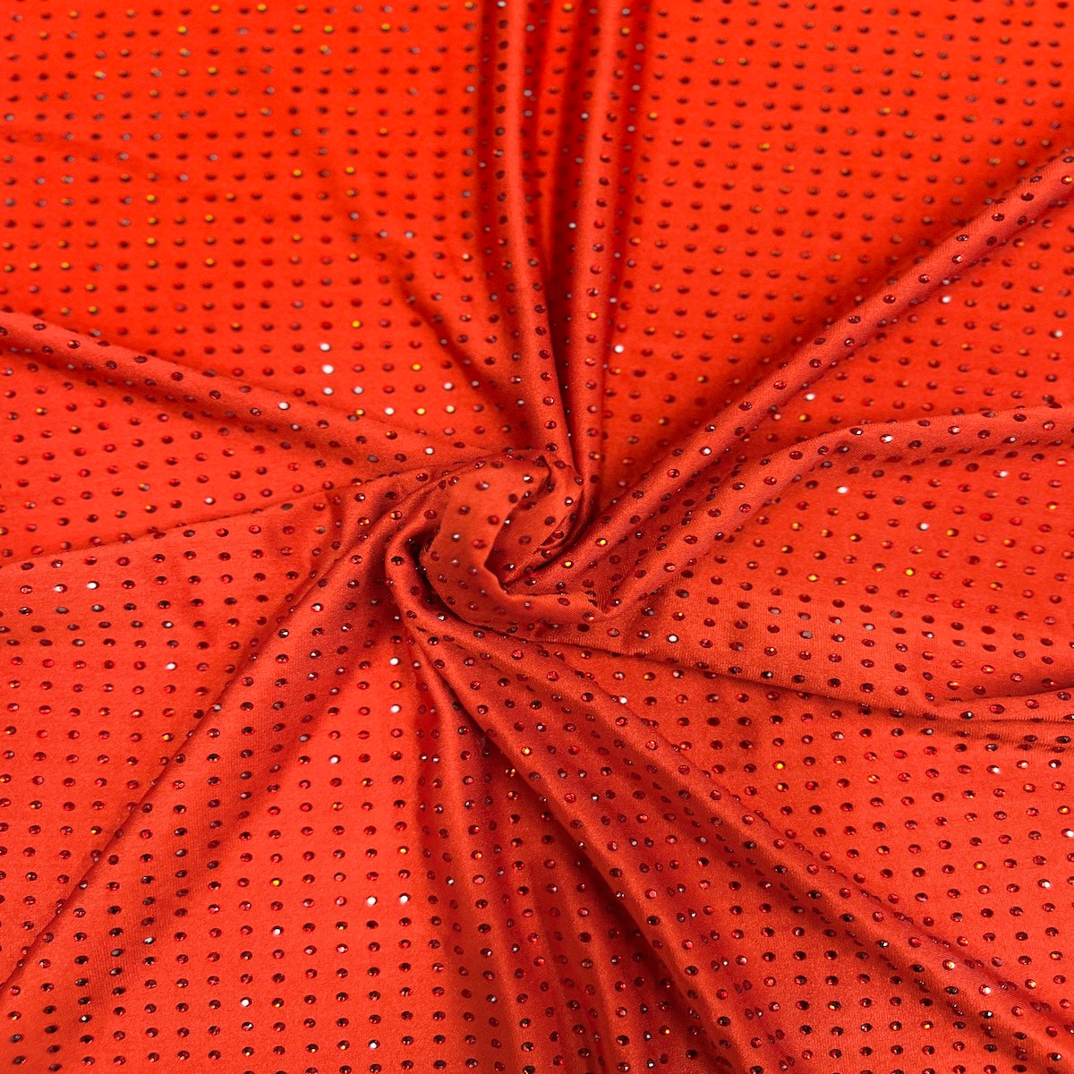 Iridescent AB Rhinestone Spandex Fabric - 85% Polyester 15% Spandex, 54" Width (1 Yard)