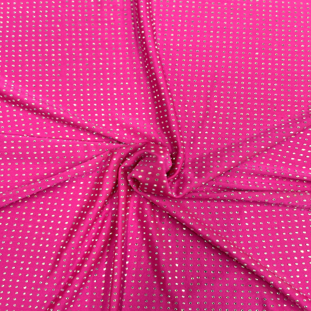 Iridescent AB Rhinestone Spandex Fabric - 85% Polyester 15% Spandex, 54" Width (1 Yard)