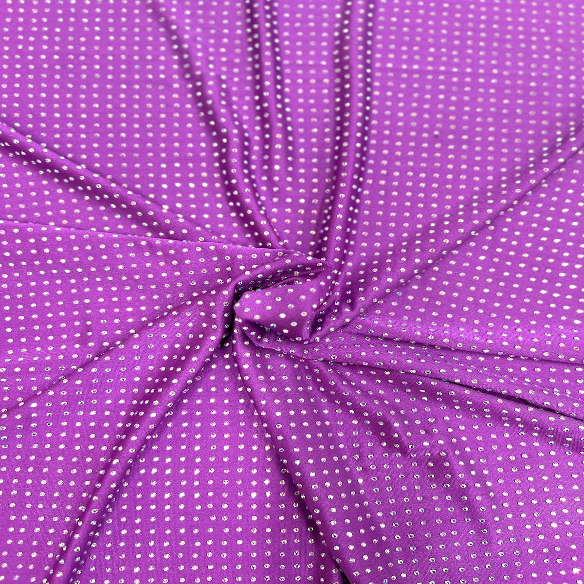 Iridescent AB Rhinestone Spandex Fabric - 85% Polyester 15% Spandex, 54" Width (1 Yard)