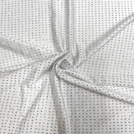 Iridescent AB Rhinestone Spandex Fabric - 85% Polyester 15% Spandex, 54" Width (1 Yard)