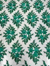 3D Flower Scalloped Mesh Lace