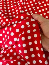 Printed Nylon Spandex Red Polka Dot