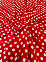 Printed Nylon Spandex Red Polka Dot