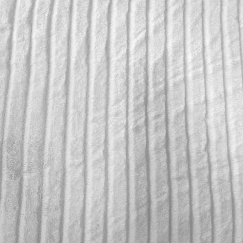 Striped Rabbit Soft Plush Short Pile Faux Fur Fabric - White Black Striped, 60" Width, 0.5" Pile, 1.5" Stripe, 450 GSM (1 Yard)