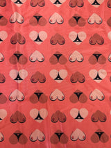 Printed Nylon Spandex Cheeky Hearts Orange