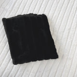 Striped Rabbit Soft Plush Short Pile Faux Fur Fabric - White Black Striped, 60" Width, 0.5" Pile, 1.5" Stripe, 450 GSM (1 Yard)