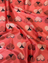 Printed Nylon Spandex Cheeky Hearts Orange