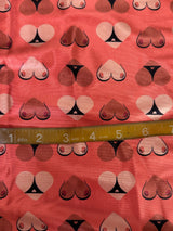 Printed Nylon Spandex Cheeky Hearts Orange