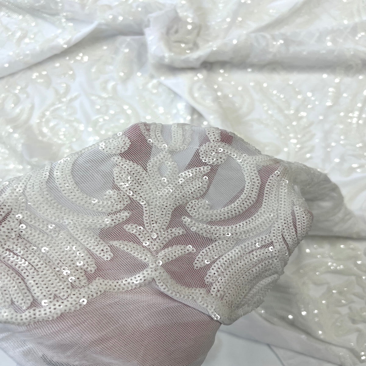 Stretch Sequins Fabric Luna Sequin Mesh