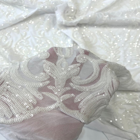 Stretch Sequins Fabric Luna Sequin Mesh