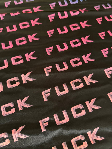 Printed Nylon Spandex Neon Graphic Text