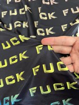 Printed Nylon Spandex Neon Graphic Text