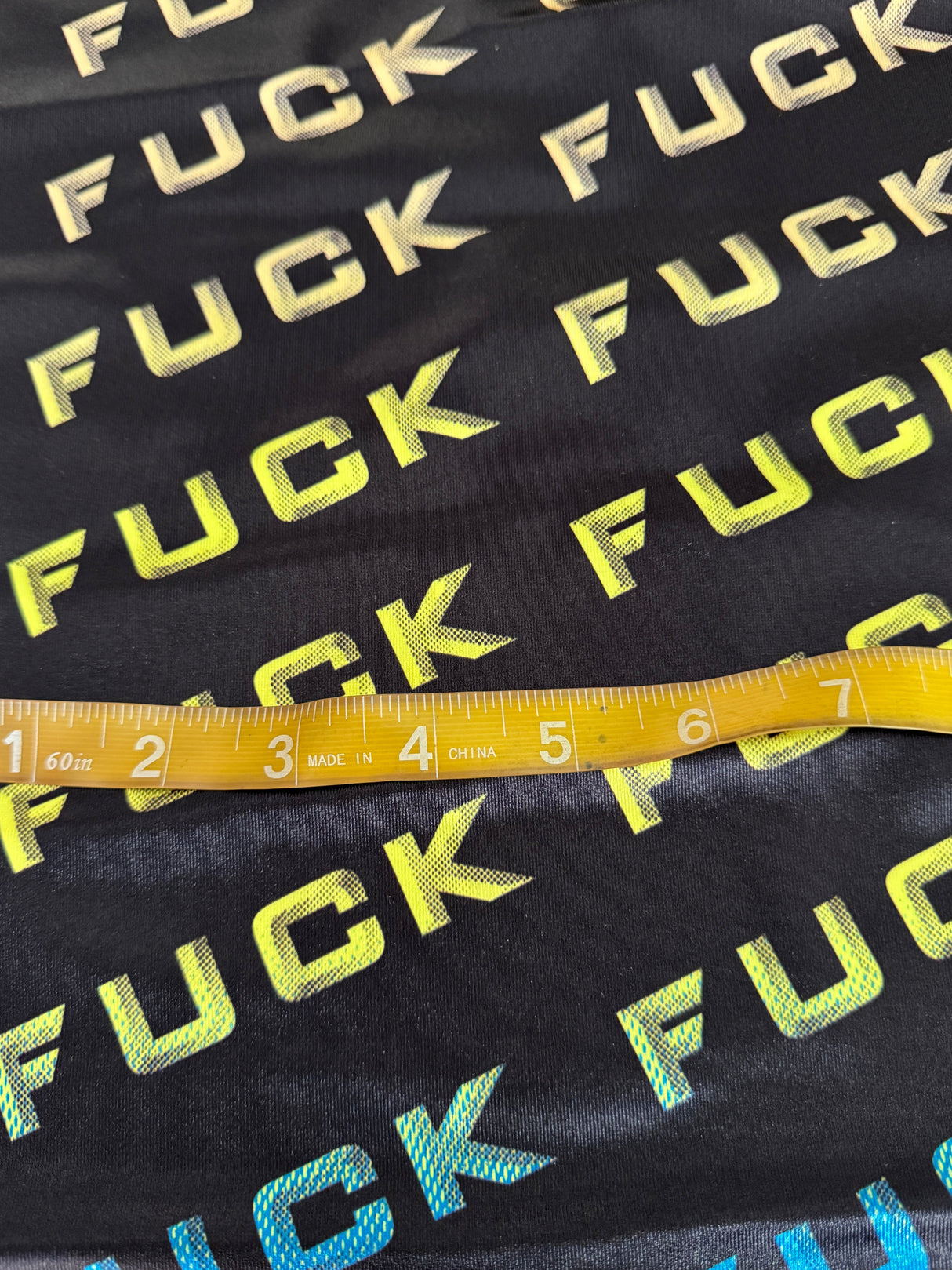 Printed Nylon Spandex Neon Graphic Text