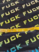 Printed Nylon Spandex Neon Graphic Text