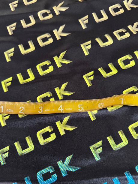 Printed Nylon Spandex Neon Graphic Text