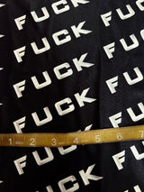 Printed Nylon Spandex Black & White Bold Text