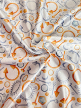 Printed Nylon Spandex White Abstract Piercing