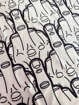 Printed Nylon Spandex White & Black