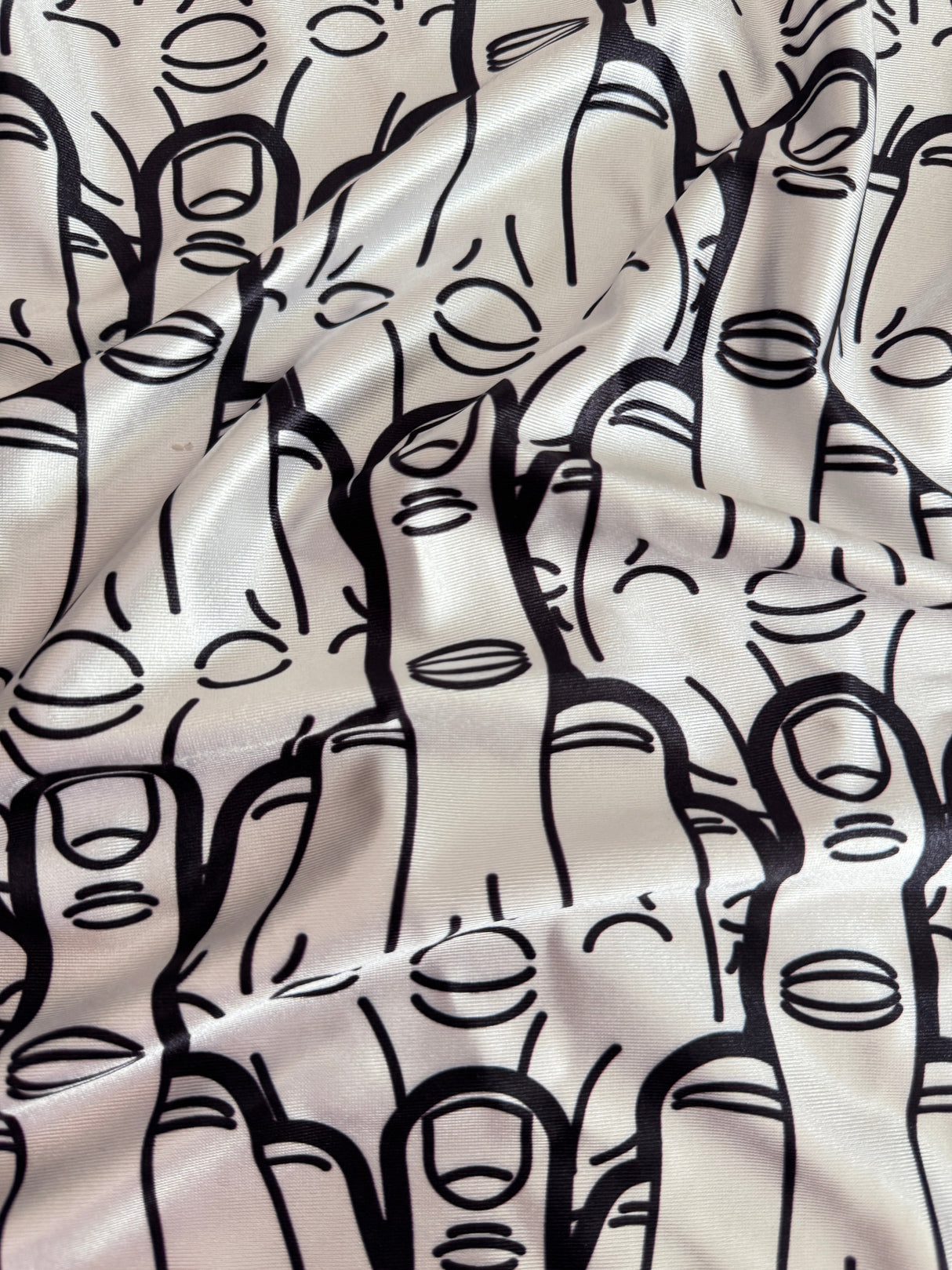Printed Nylon Spandex White & Black