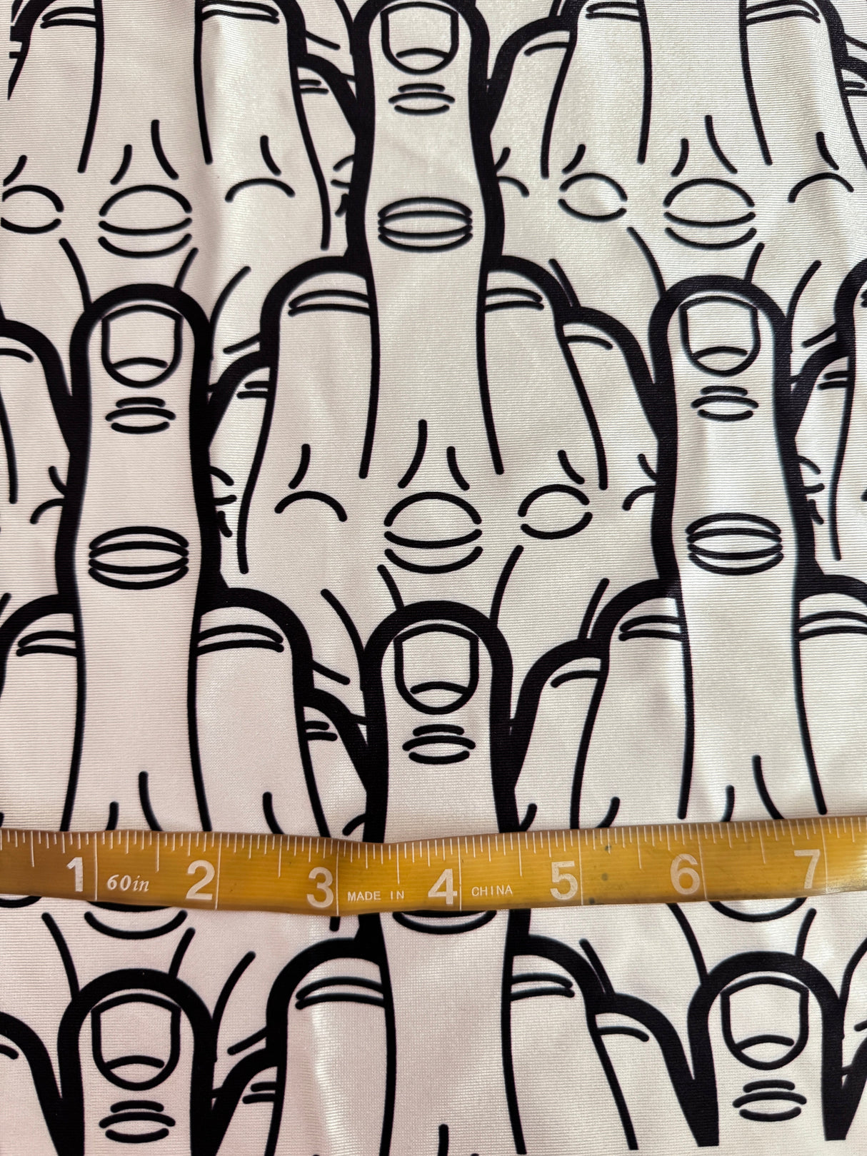 Printed Nylon Spandex White & Black