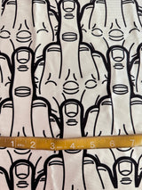 Printed Nylon Spandex White & Black