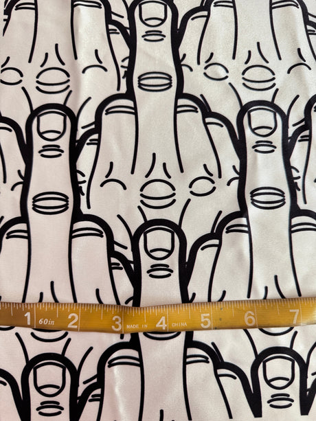 Printed Nylon Spandex White & Black