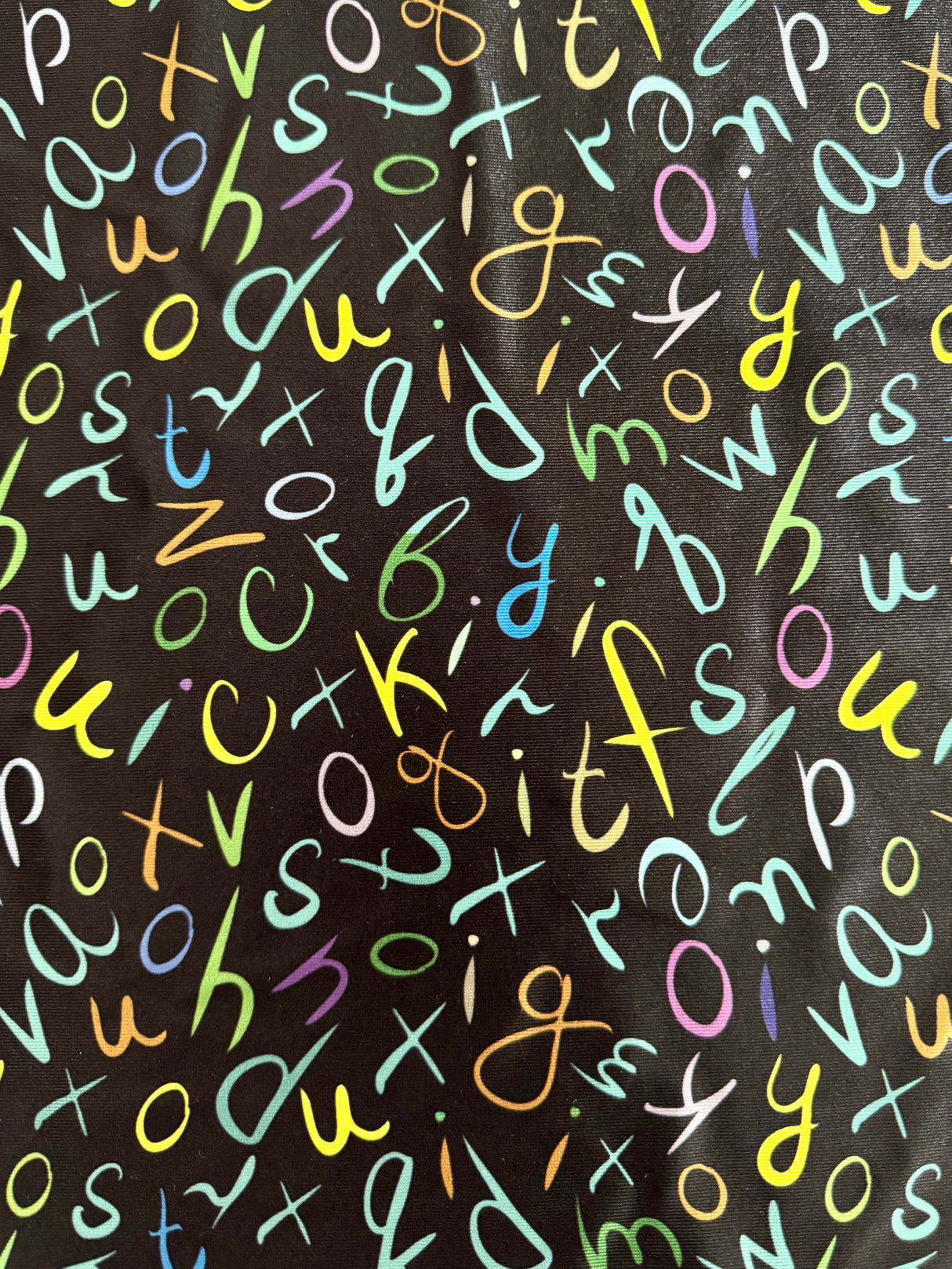 Printed Nylon Spandex Multicolor Letter Scribble