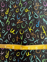 Printed Nylon Spandex Multicolor Letter Scribble