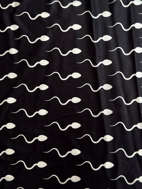 Printed Nylon Spandex Black Fastest Swimmer
