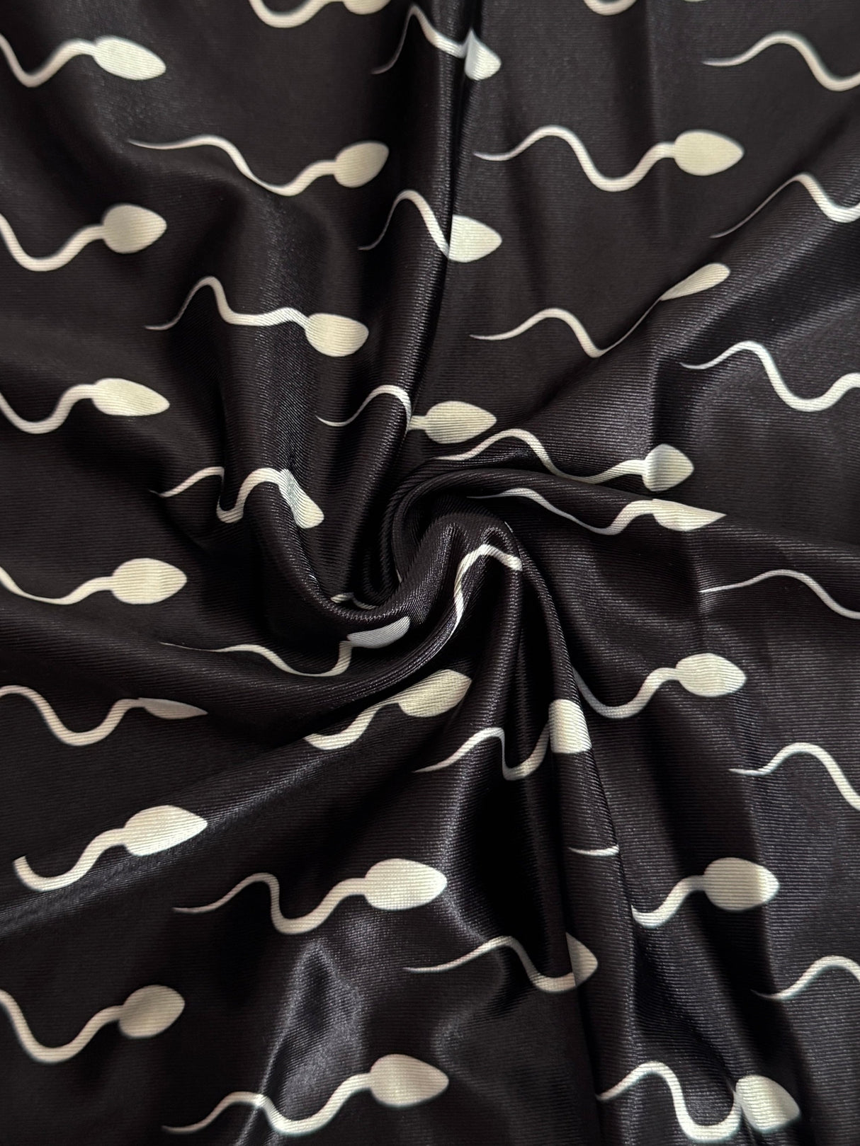 Printed Nylon Spandex Black Fastest Swimmer