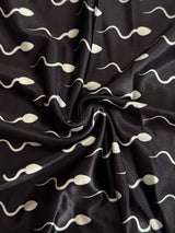 Printed Nylon Spandex Black Fastest Swimmer