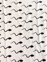 Printed Nylon Spandex White Fastest Swimmer