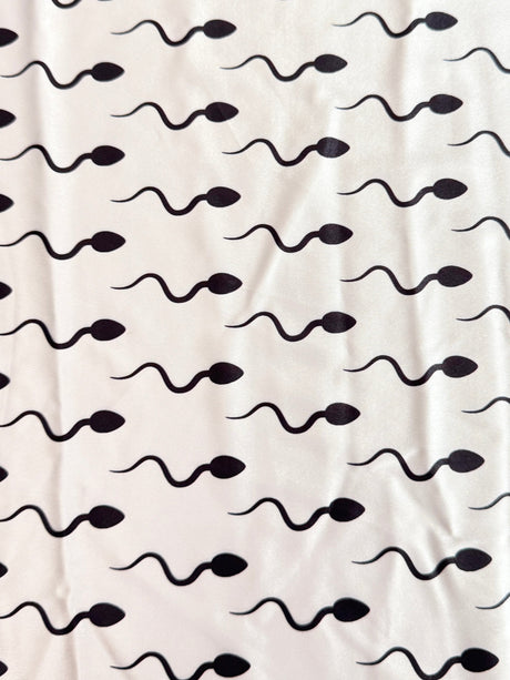 Printed Nylon Spandex White Fastest Swimmer